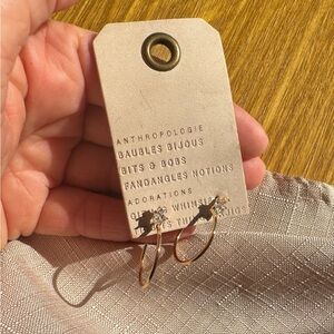 Anthropologie Gold Hoop Crystal Stud Earrings NWT $38